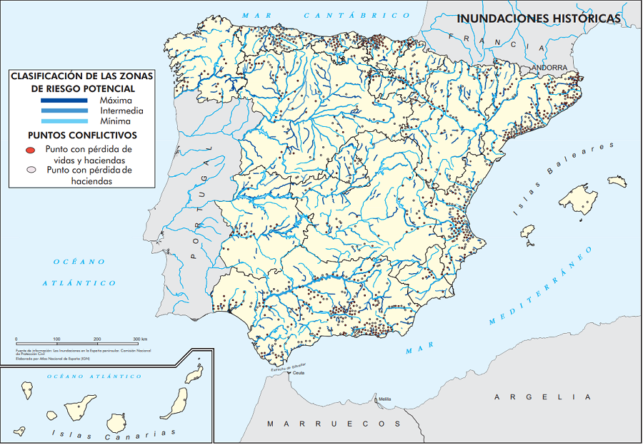 Mapa de inundaciones históricas