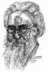 >Retrato de Valle-Inclán a carboncillo