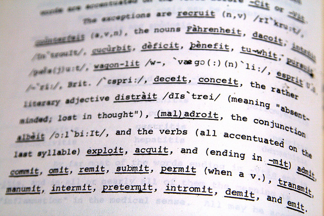 stressed words in a page