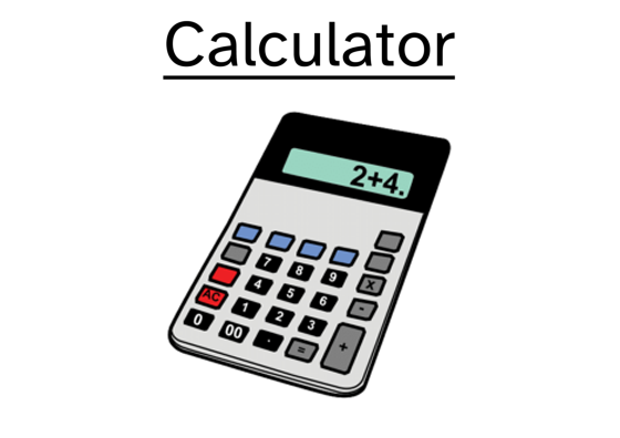 Pictograma de una calculadora con una pregunta. 
