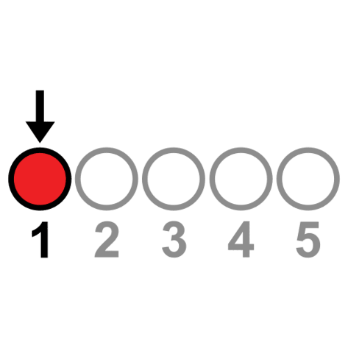 La imagen varios números, con el número 1 señalado en rojo y con una flecha apuntándole.