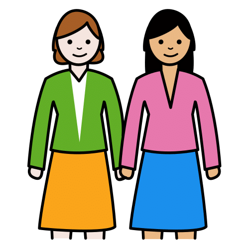 La imagen muestra a dos mujeres agarradas de la mano.