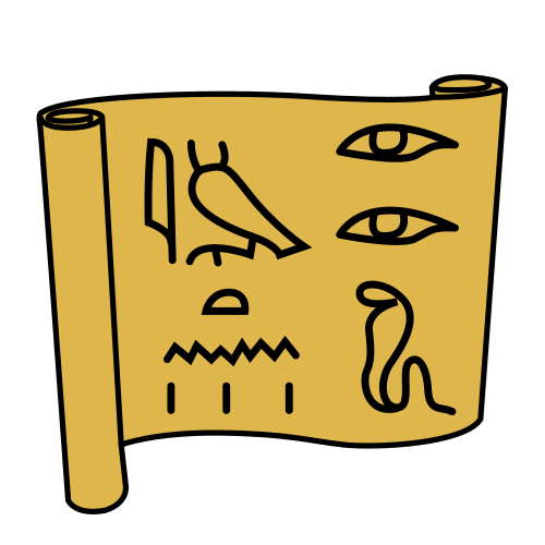 La imagen muestra un jeroglífico con diferentes dibujos y símbolos.