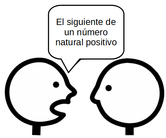 En la imagen se ve una persona diciendo a otra, el siguiente de un número natural positivo