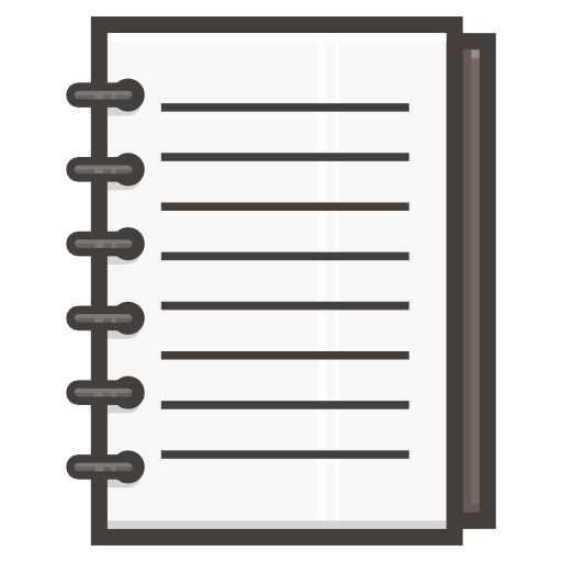 icono de un cuaderno o agenda encuadernado con anillas