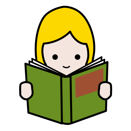 en la imagen aparece una niña con pelo amarillo leyendo un libro con la portada verde