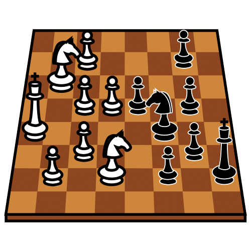 La imagen muestra un tablero de ajedrez con todas sus piezas.