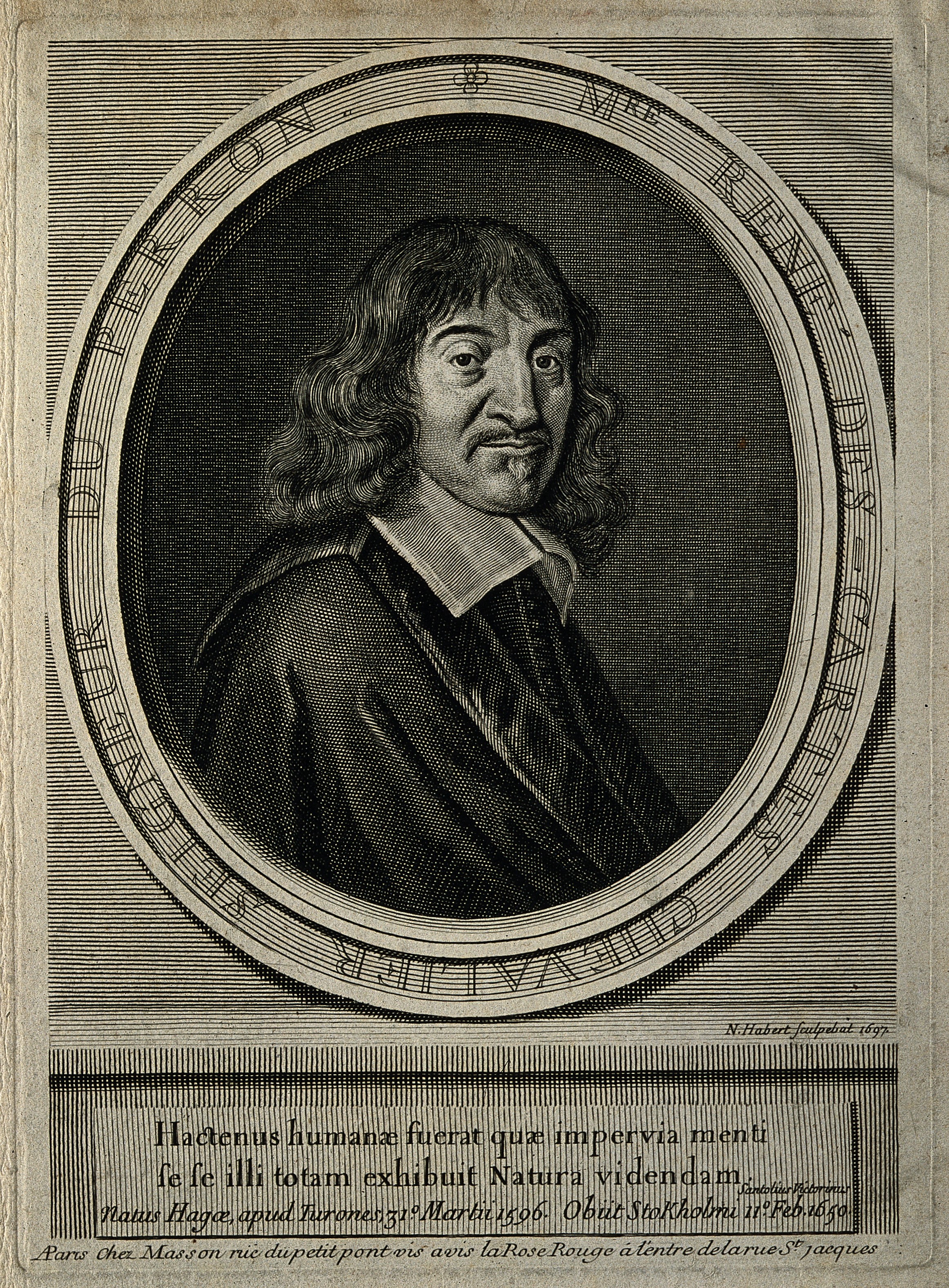 Retrato de Descartes a lápiz