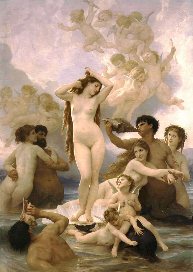 William-Adolphe Bouguereau, El nacimiento de Venus. Musée d'Orsay, París Venus nace del mar rodeada de amorcillos y seres marinos