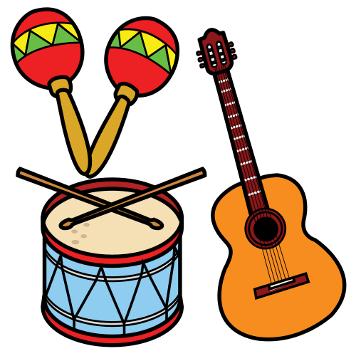 En la imagen aparece un pictograma que representa varios instrumentos musicales