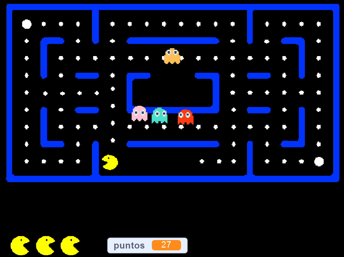 La imagen describe el juego Pac Man