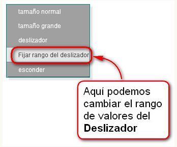 Imagen del cambio de rango del deslizador de una variable en Scratch