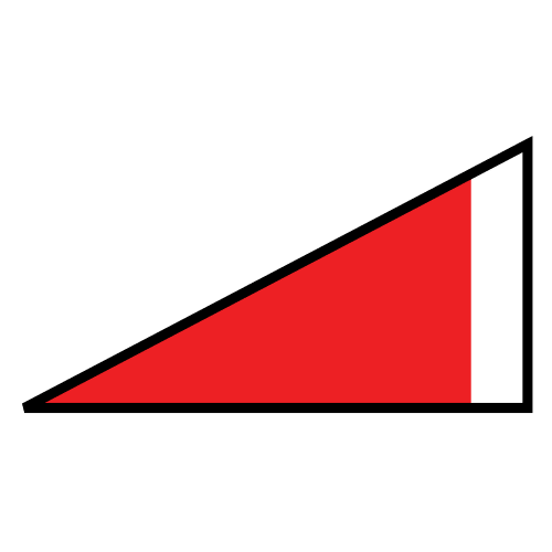 La imagen muestra un dibujo de un triángulo de cobertura que está casi completo.