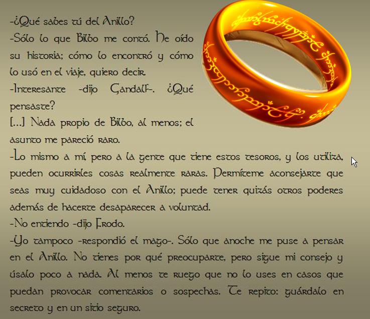 Diálogo entre Gandalf y Frodo