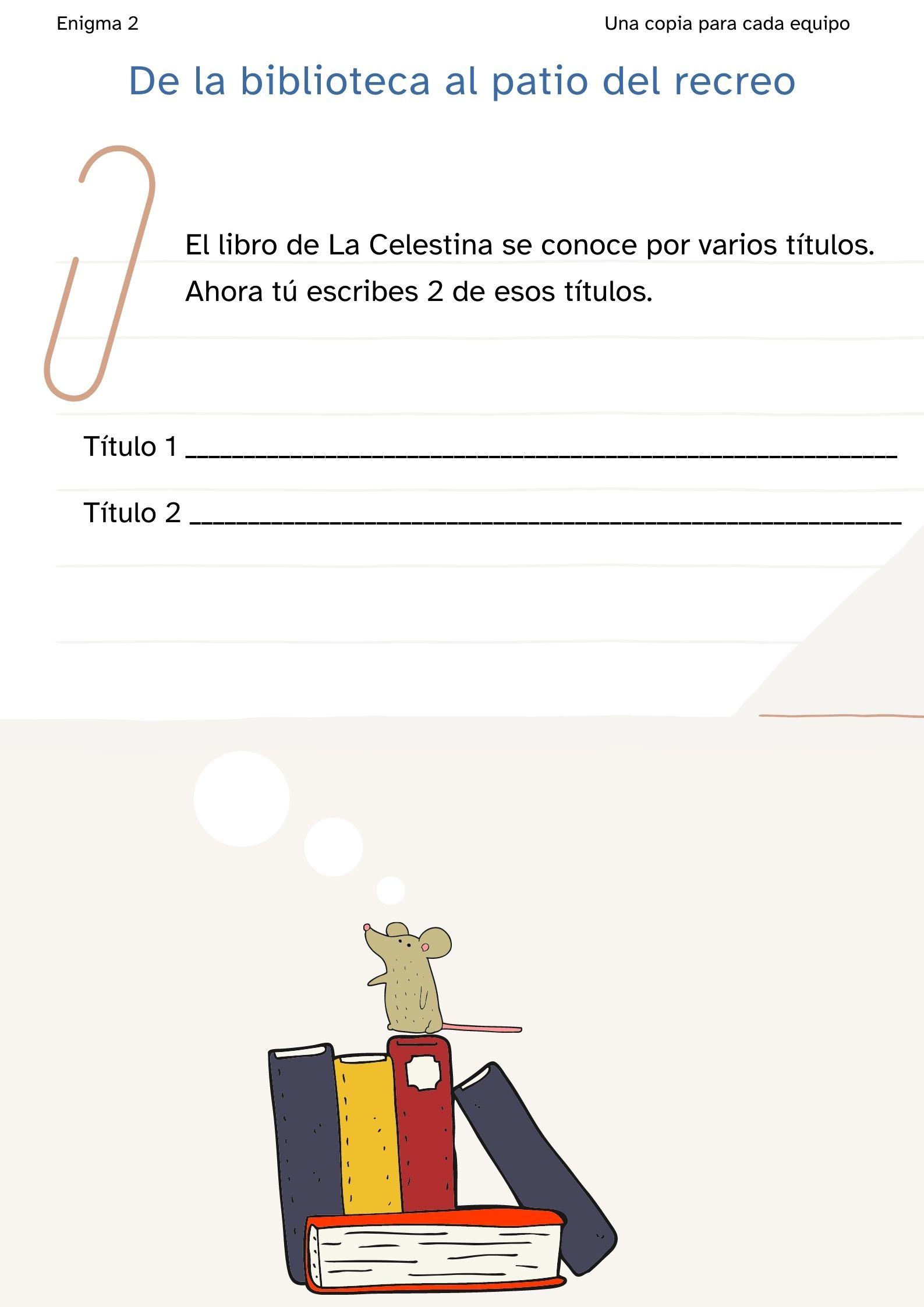 La imagen muestra la infografía con el enigma 2 de la actividad grupal 