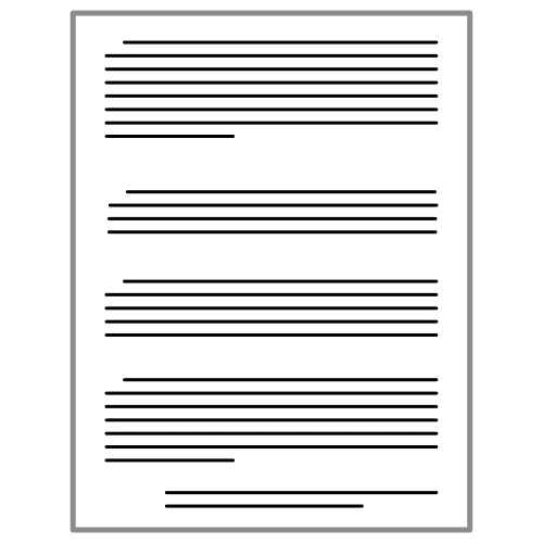 La imagen muestra el pictograma mensaje escrito donde se ve una pieza de papel con líneas de texto escritas