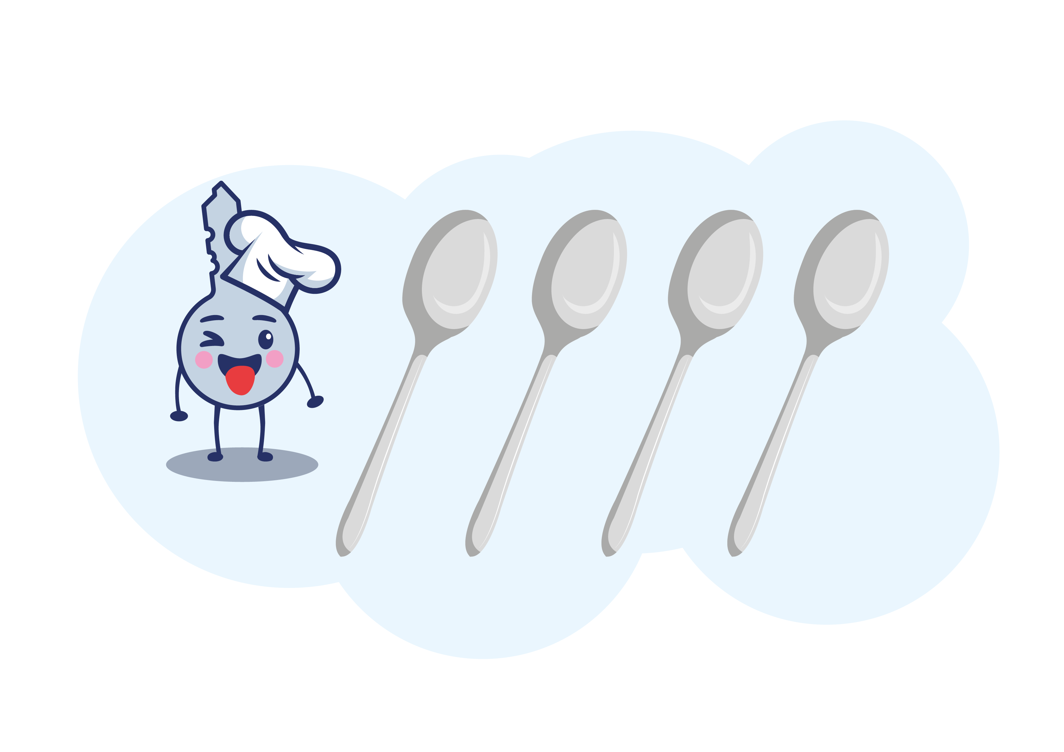 Cuatro cucharas en la imagen junto con Clavis.