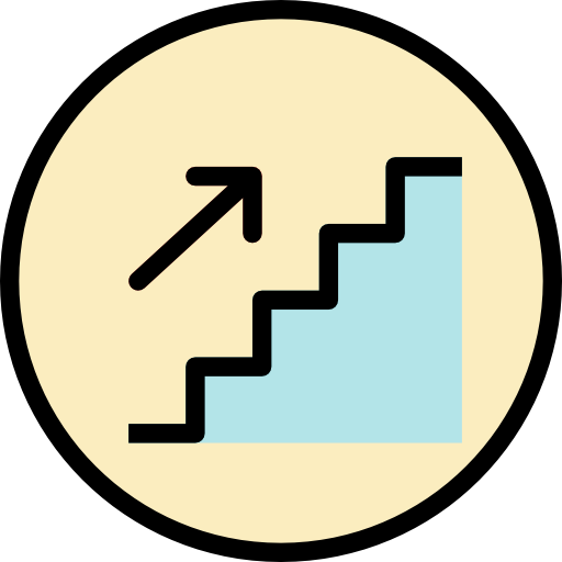 Imagen de una escalera indicando la subida hasta el final.