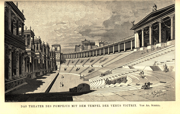 Reconstrucción del interior del teatro de Pompeyo