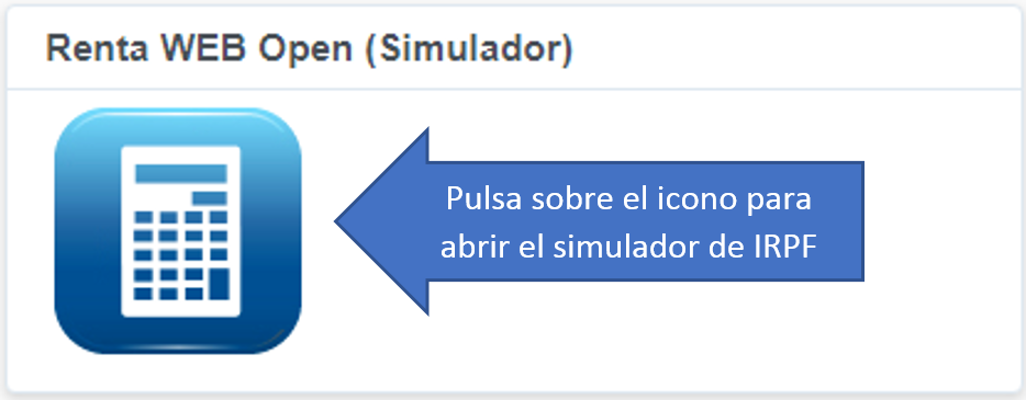 Icono del simulador rentaWEB en la página de aeat