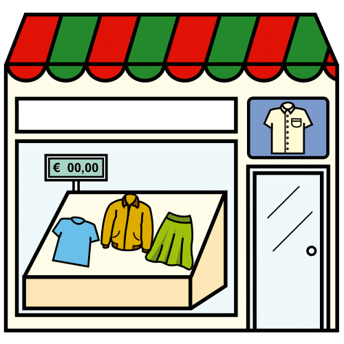La imagen muestra una tienda de ropa