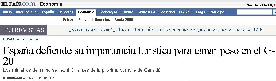 España defiende su importancia turística ante el G20