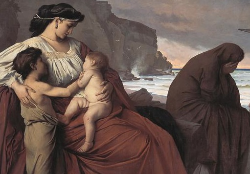 Medea con sus hijos