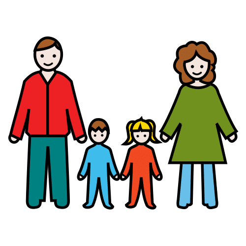 En la imagen aparece un pictograma que representa una familia