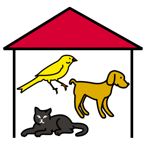 En la imagen aparece un pictograma que representa varios animales domésticos