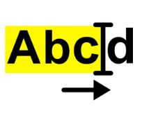 La imagen muestra las letras a,b,c y d, están subrayadas de amarillo las letras a, b y c y hay una flecha señalando a la derecha debajo.