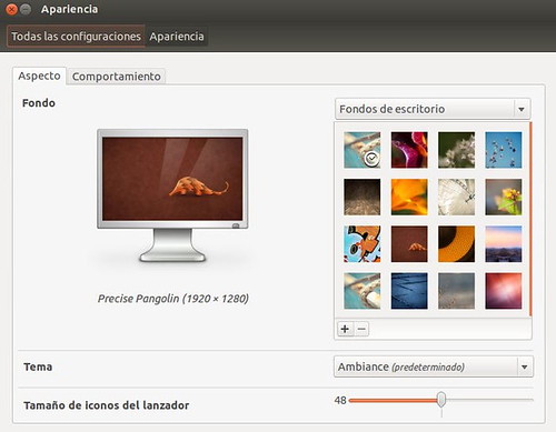 Customise La imagen muestra la pantalla de un ordenador con distintos fondos de escritorio a la derecha para elegir.