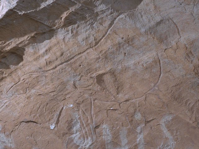 Grabado paleolítico en la Cueva del Moro. Abajo, Luis estuvo a punto de destrozar tan increíble pieza