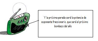 Un radiocassette comentando el punto que vamos a ver, el de potencia fraccioanaria