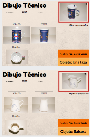 dos objetos en diedrico
