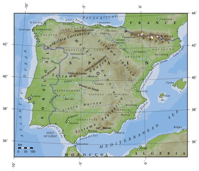 Unidades de relieve peninsulares y de las Baleares
