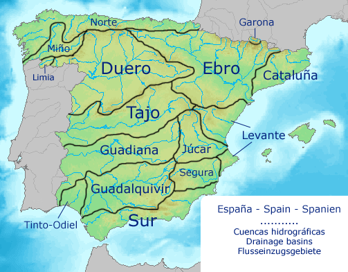 Ríos de España y sus cuencas