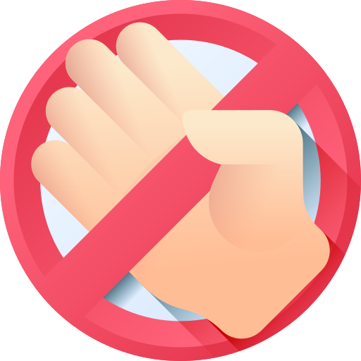 La imagen muestra una mano tras una señal de prohibido.
