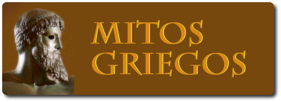 Cartel con el Poseidón de Sunion y el lema mitos griegos