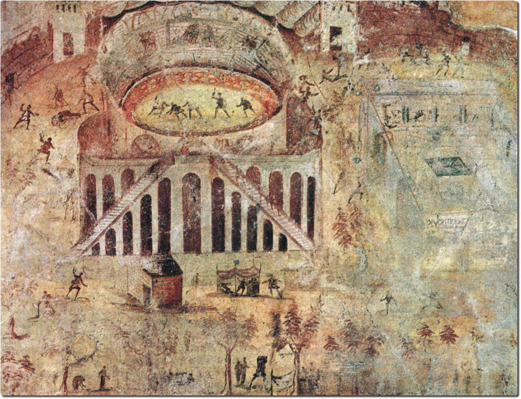 Anfiteatro. Escena de la pelea entre pompeyanos y nucerianos