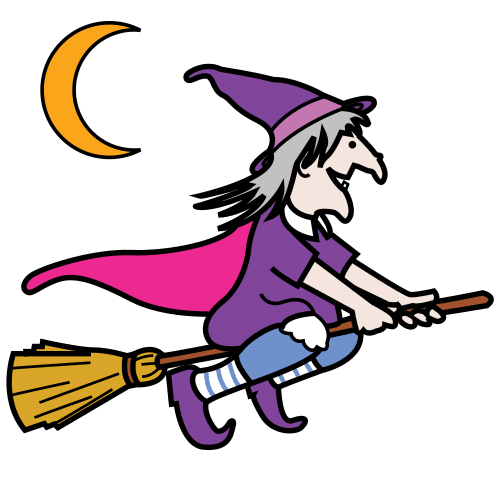 Una bruja volando