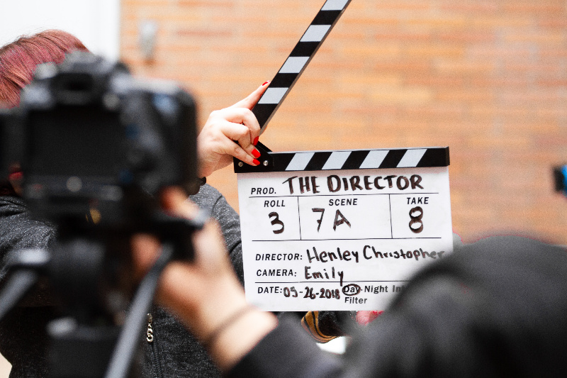 Director Una placa de director de cine.