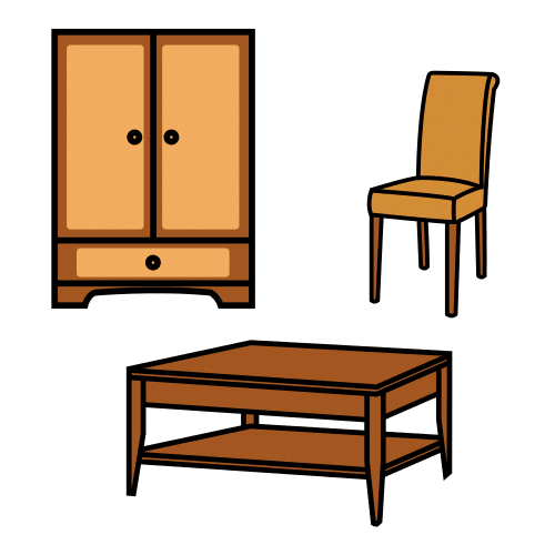 Diferentes muebles.