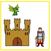 Una parte de una historia de un principe y un dragón.