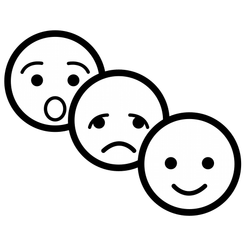 Diferentes expresiones faciales.