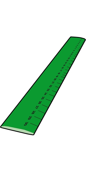 La imagen muestra una regla verde de 30 cm