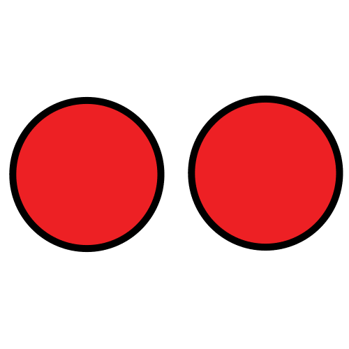 La imagen muestra dos círculos rojos iguales