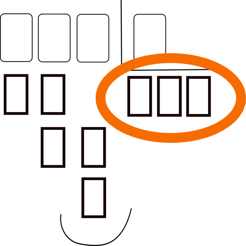 Imagen que muestra el proceso manual para realizar la operación aritmética de división y se aprecia el dividendo y divisor separados por un rectángulo y están anotados los pasos de los cálculos intermedios y el resto al finalizar el conjunto de pasos