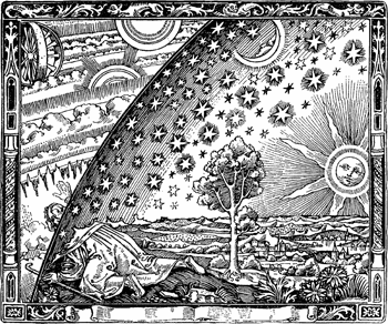 Grabado Flammarion,  famosa ilustración aparecida en el libro de Camille Flammarion L'Atmosphere: Météorologie Populaire (París, 1888) en su página 163 y utilizada en multitud de ocasiones para representar el descubrimiento de la astronomía por el hombre