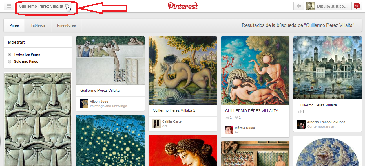 captura buscador de pinterest