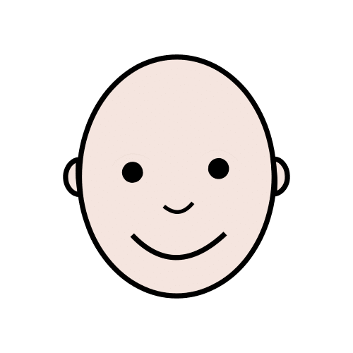 Dibujo de la cara de una persona que muestra una expresión de alegría